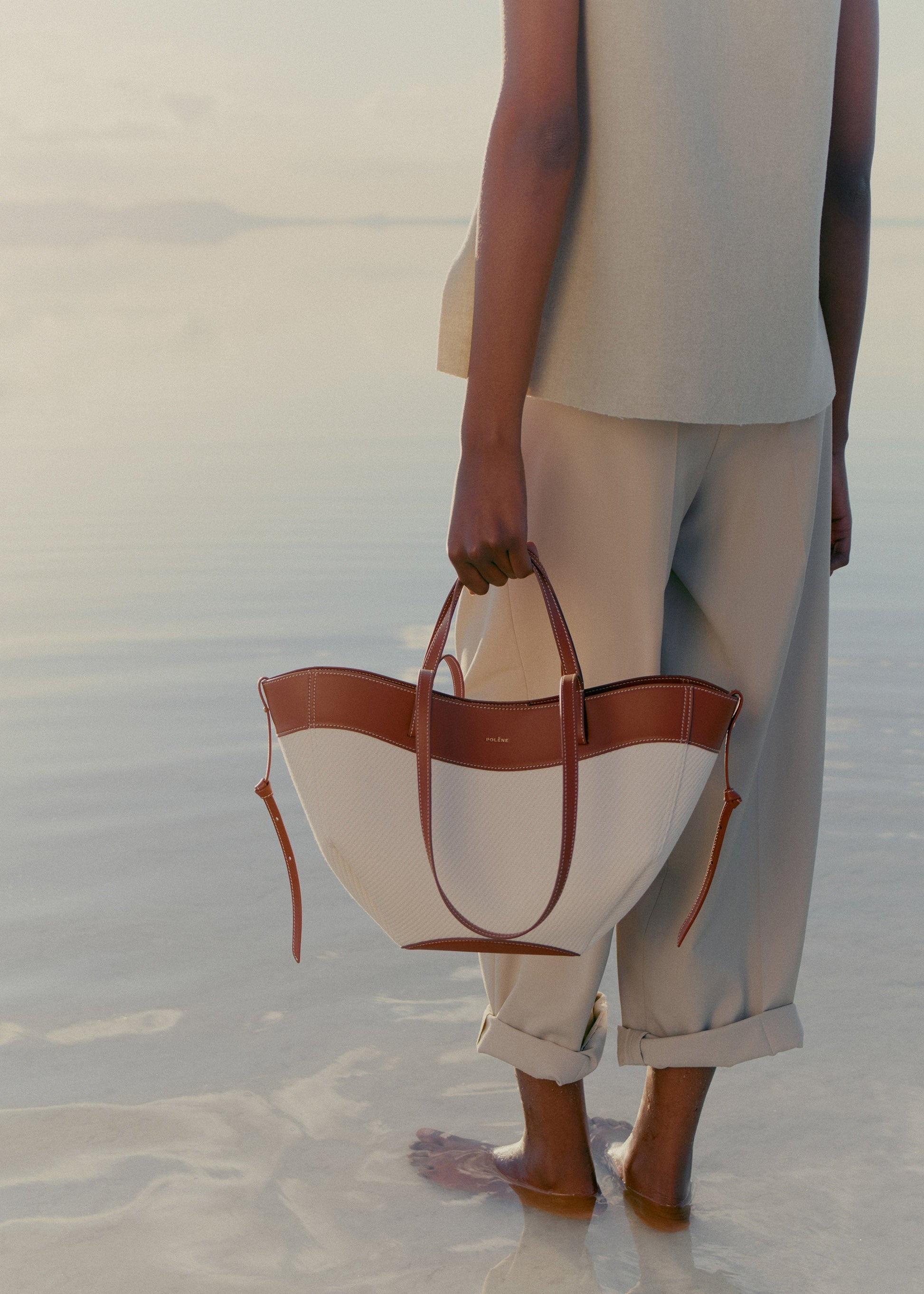 Cirelle Small Tote Çanta - Beyaz/Taba