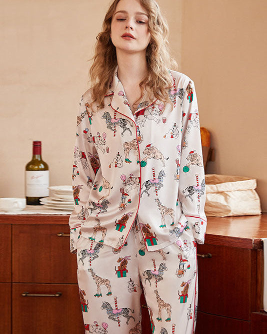 Ahtapot Desenli Uzun Kollu Pijama Takımı