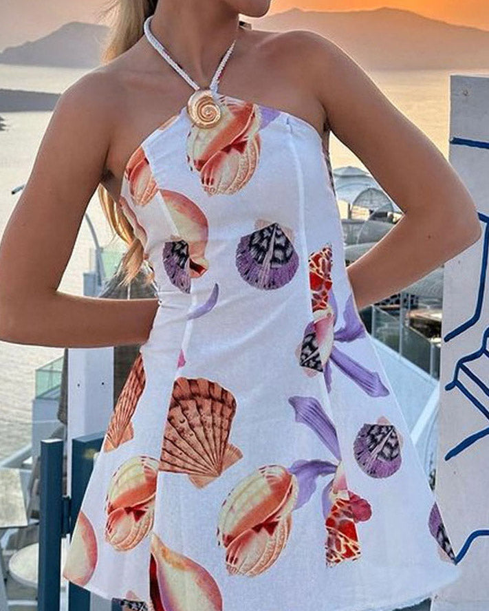 Freya Mini Elbise - Deniz Kenarı Buketi