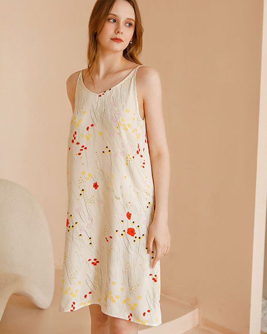 Baskılı Çapraz Sırtlı Cami Elbise