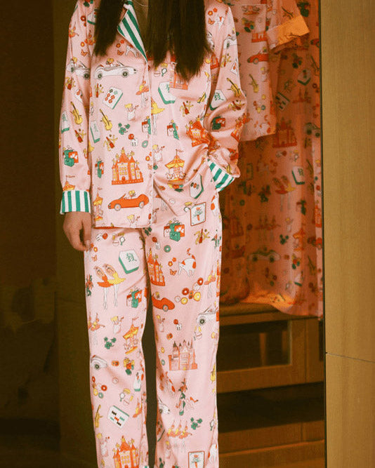 Lüks Mahjong Kraliçe Pijama Seti