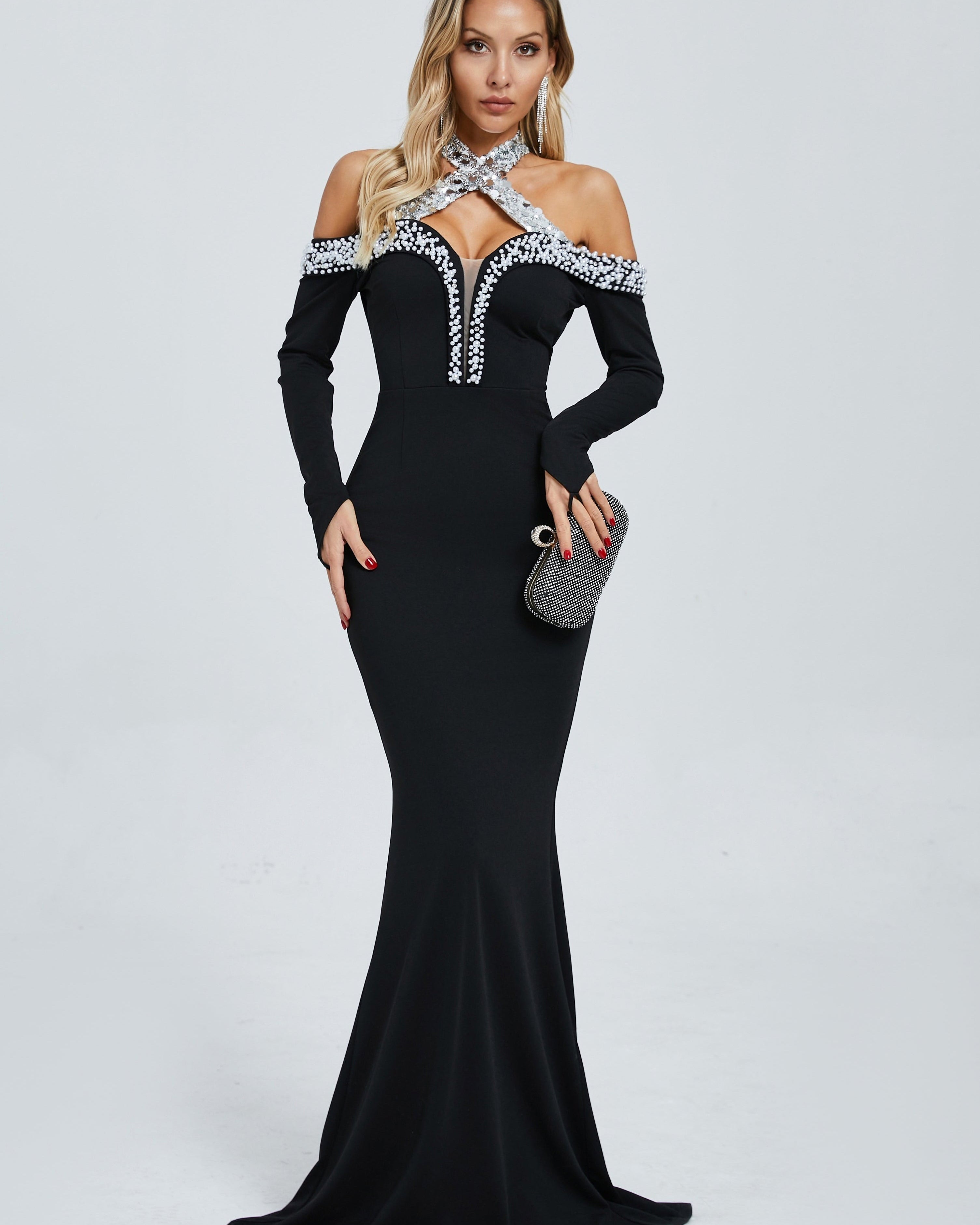 Monica Göksel İşlemeli Maxi Elbise