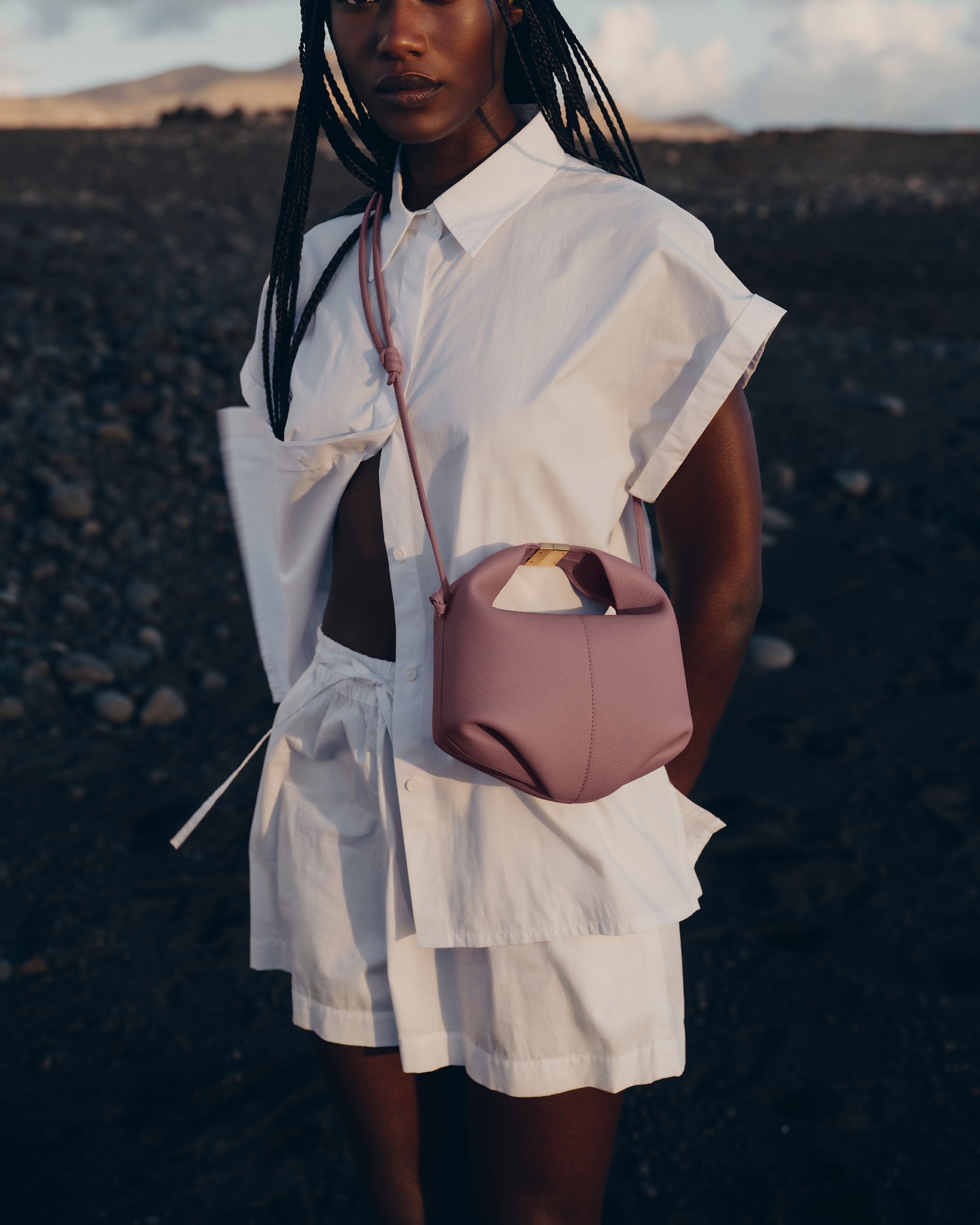 Rivelle Çapraz Çanta - Pudra pembesi