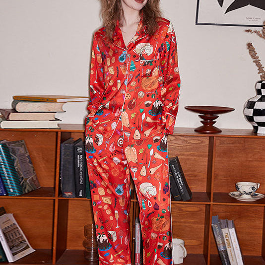 Sıcak Hava Balonu Baskılı Pijama Takımı - Beyaz