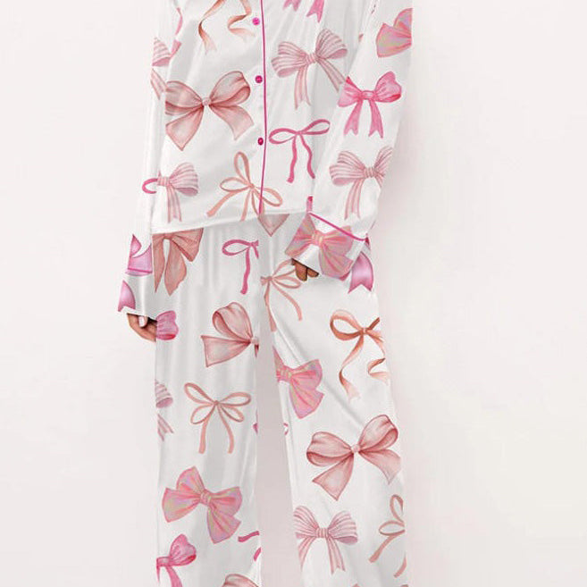 Fiyonk Baskılı Düğmeli Pantolon Takımı