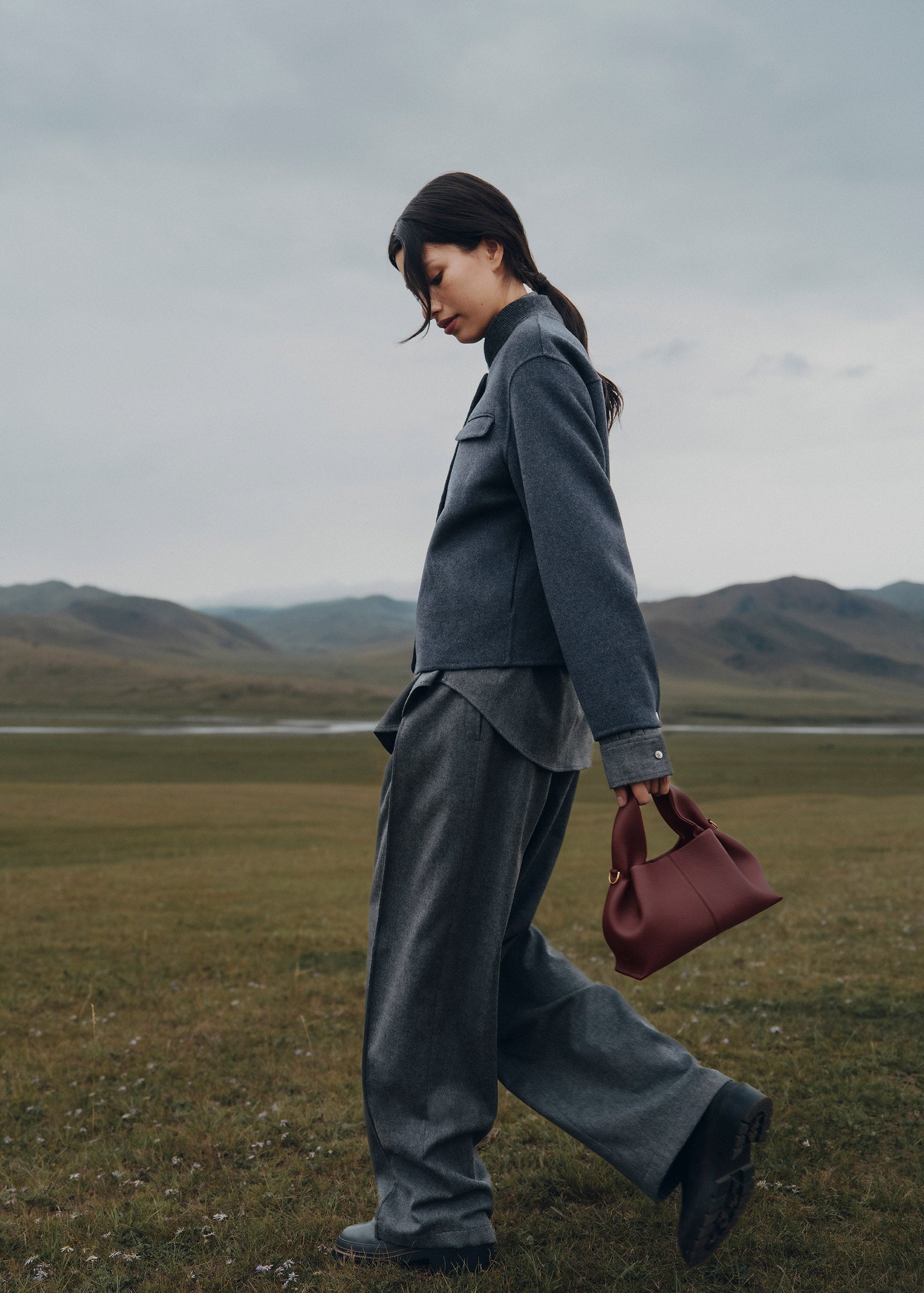 Minoa Small El Çantası - Vişne kırmızısı