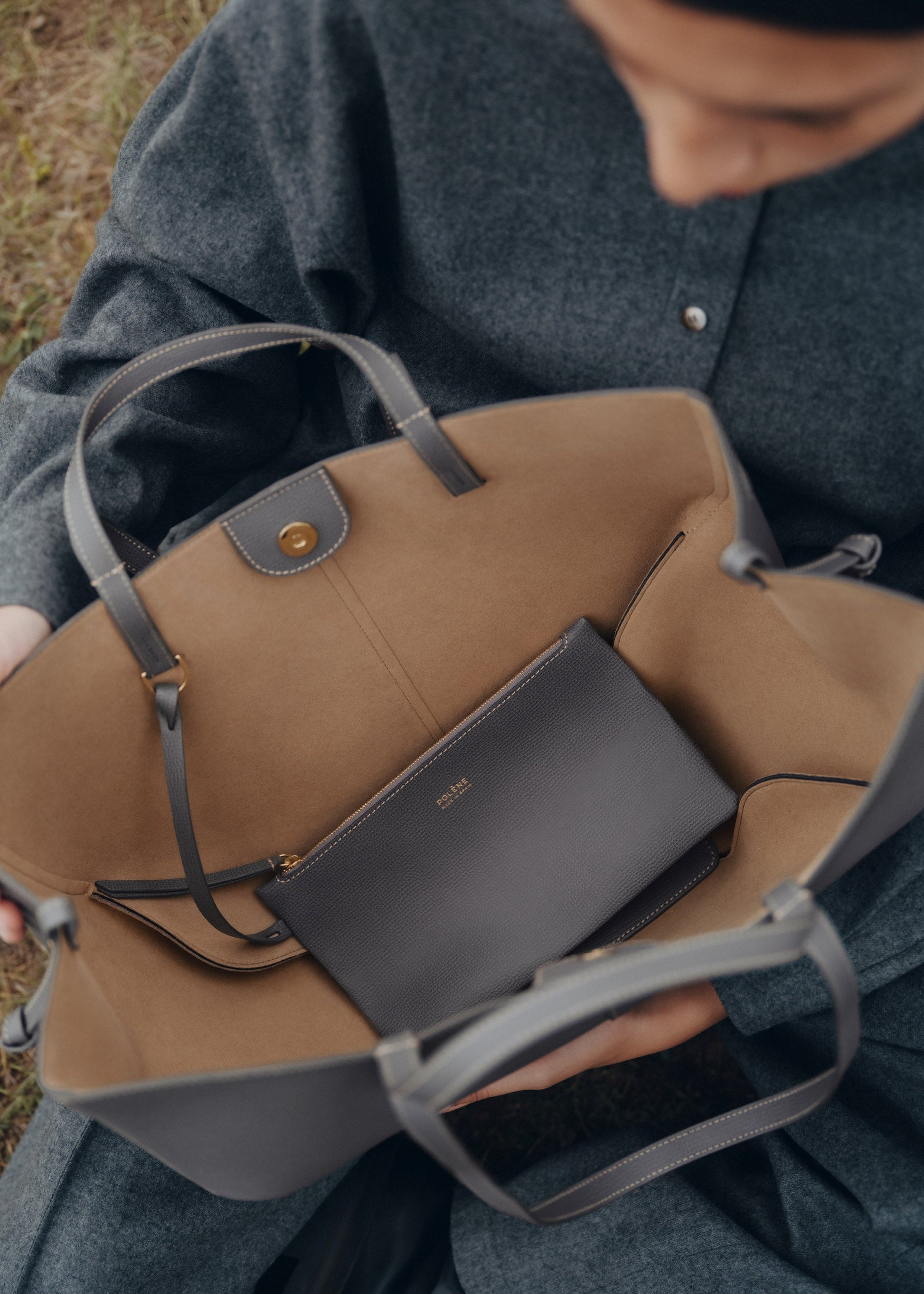 Cirelle Tote Çanta - Taş gri