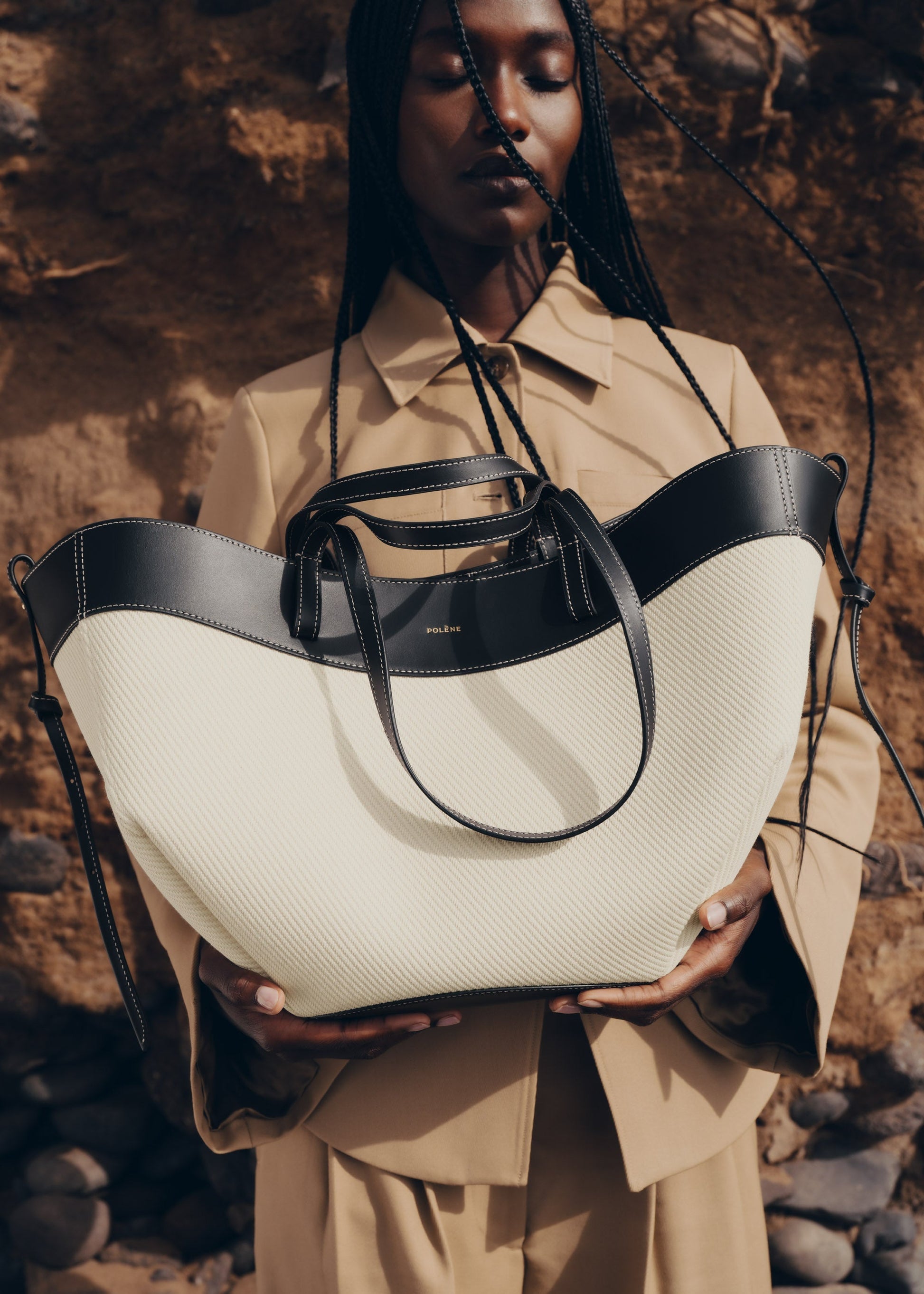 Cirelle Tote Çanta - Beyaz/Siyah