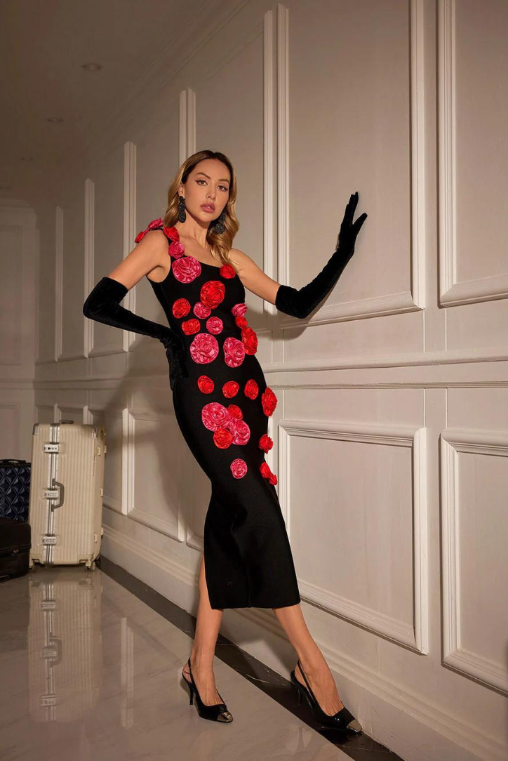 Natalia Floral Uzun Elbise