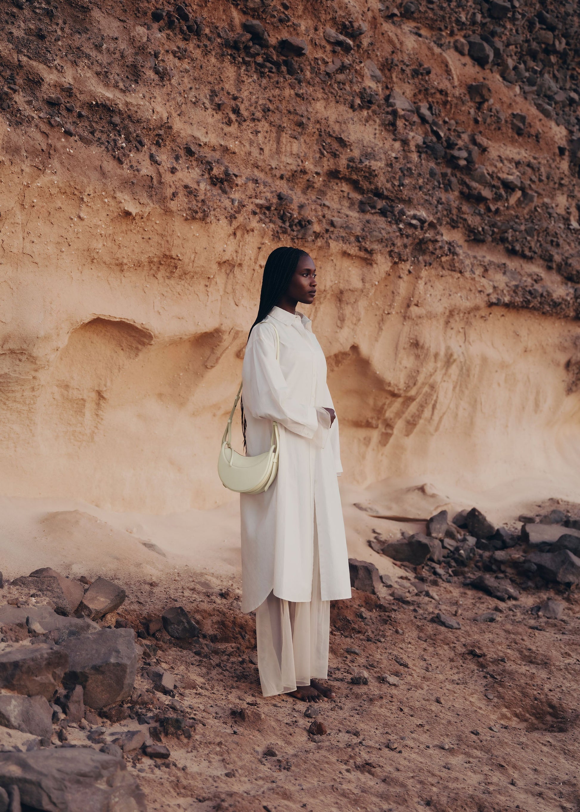 Avelin Omuz Çantası - Krem