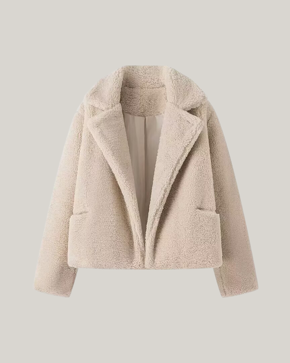 Yaka Uzun Kollu Teddy Ceket