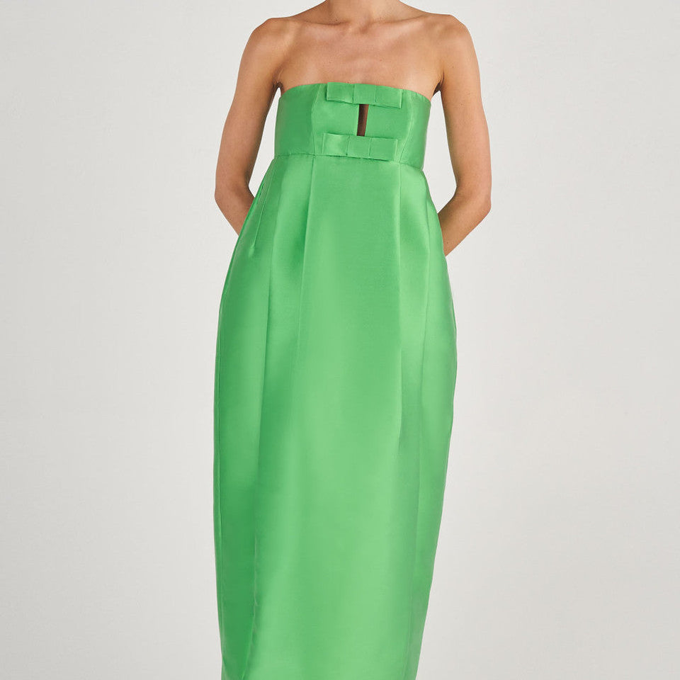 Straplez Papyonlu Lale Maxi Elbise