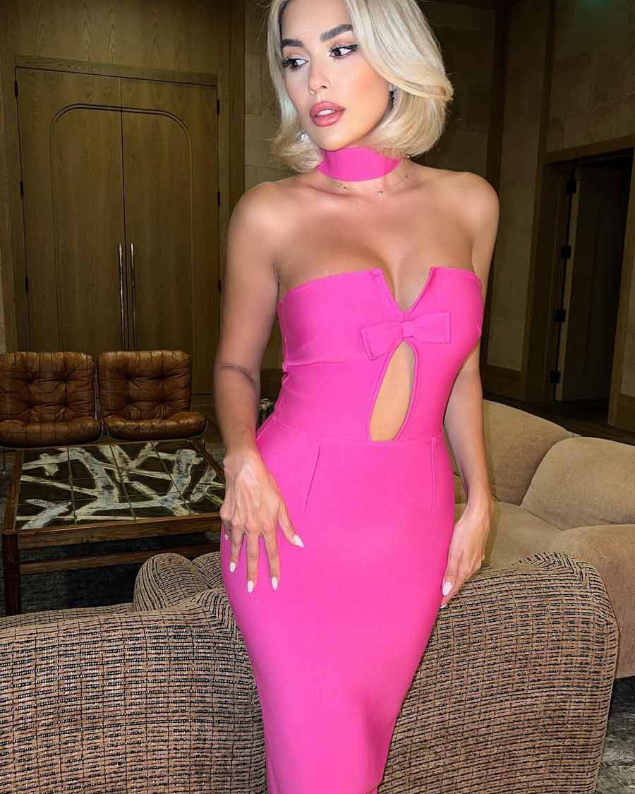 Holly Uzun Elbise - Gül Kırmızısı