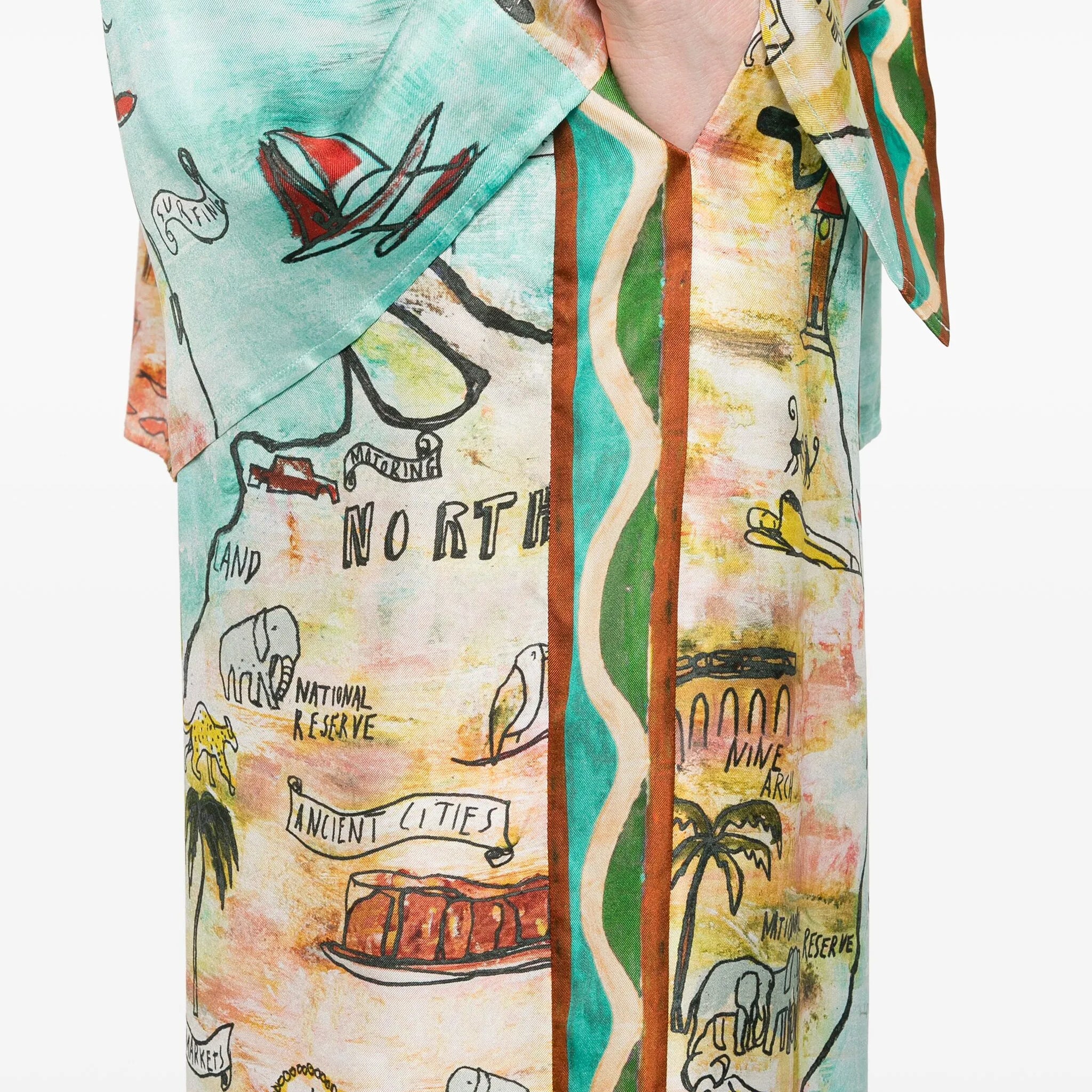 Cartolina Desenli Geniş Paça Pantolon