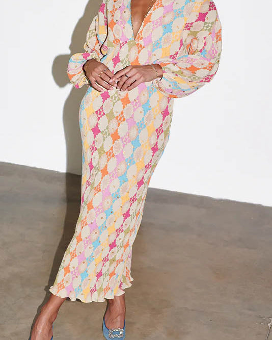 Retro Vibe Triko Elbise