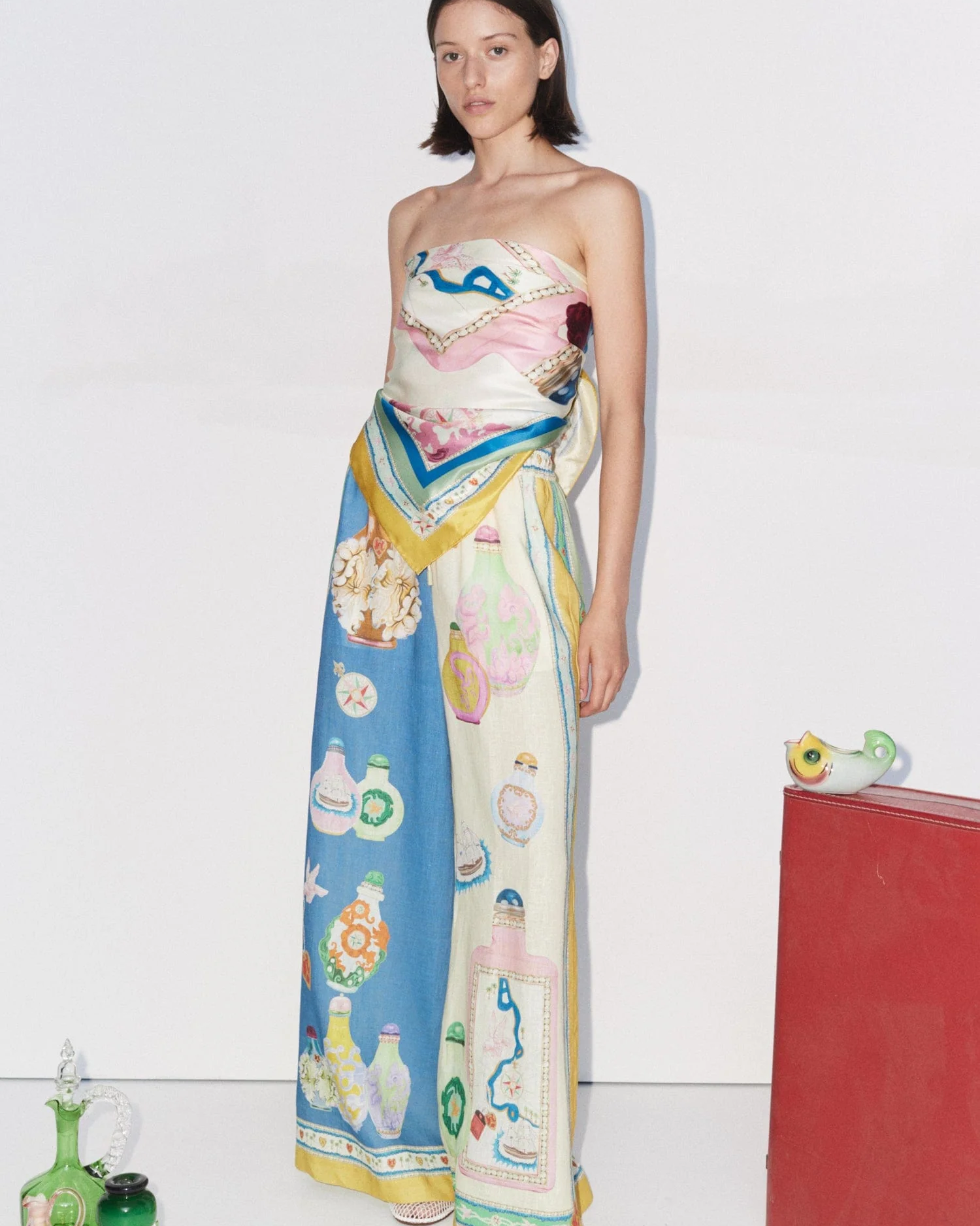 Alchemy Bottles Renk Bloklu Palazzo Pantolon