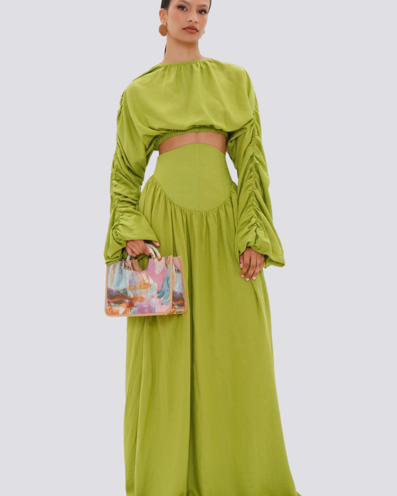 Adalicia Uzun Kollu Kıvrımlı Etek Takımı