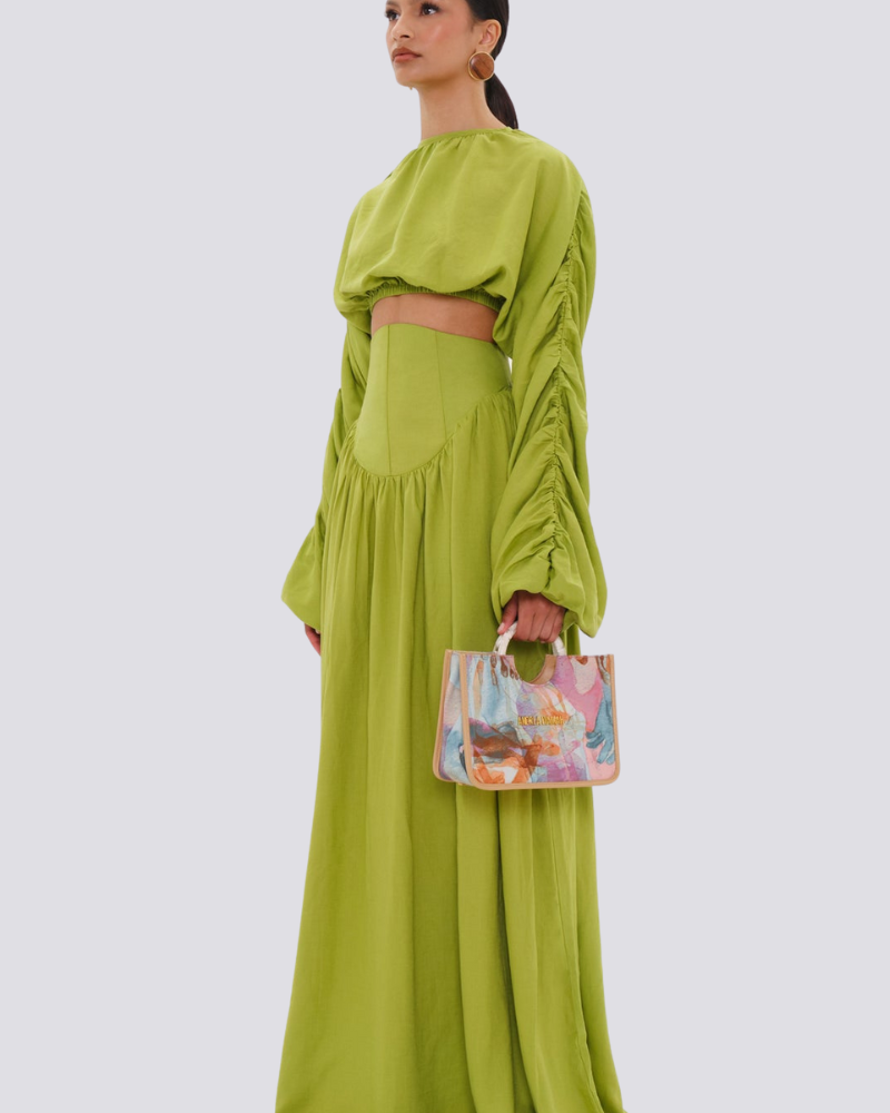 Adalicia Uzun Kollu Kıvrımlı Etek Takımı