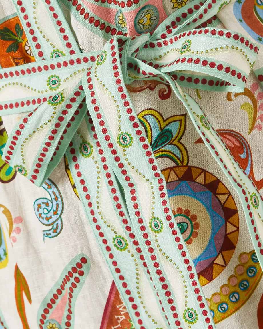 Alegra Kısa Kollu Desenli Gömlek Elbise