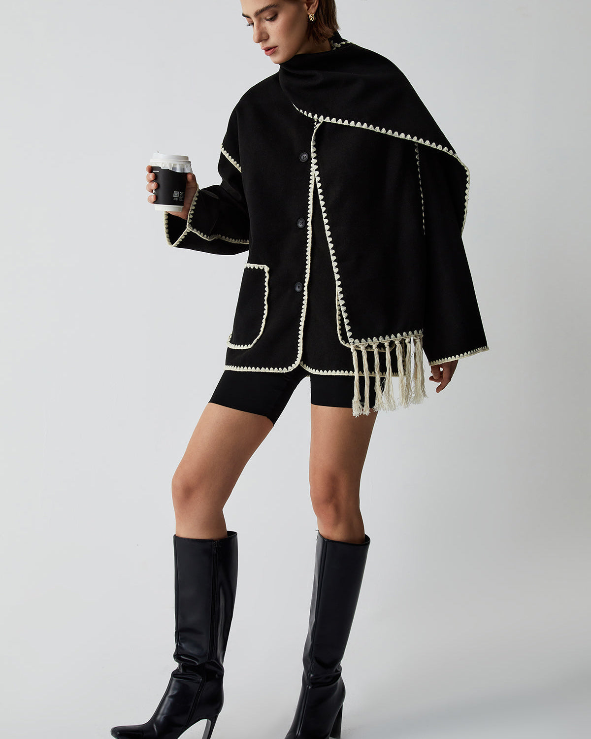 Kontrast Kesim Ceket