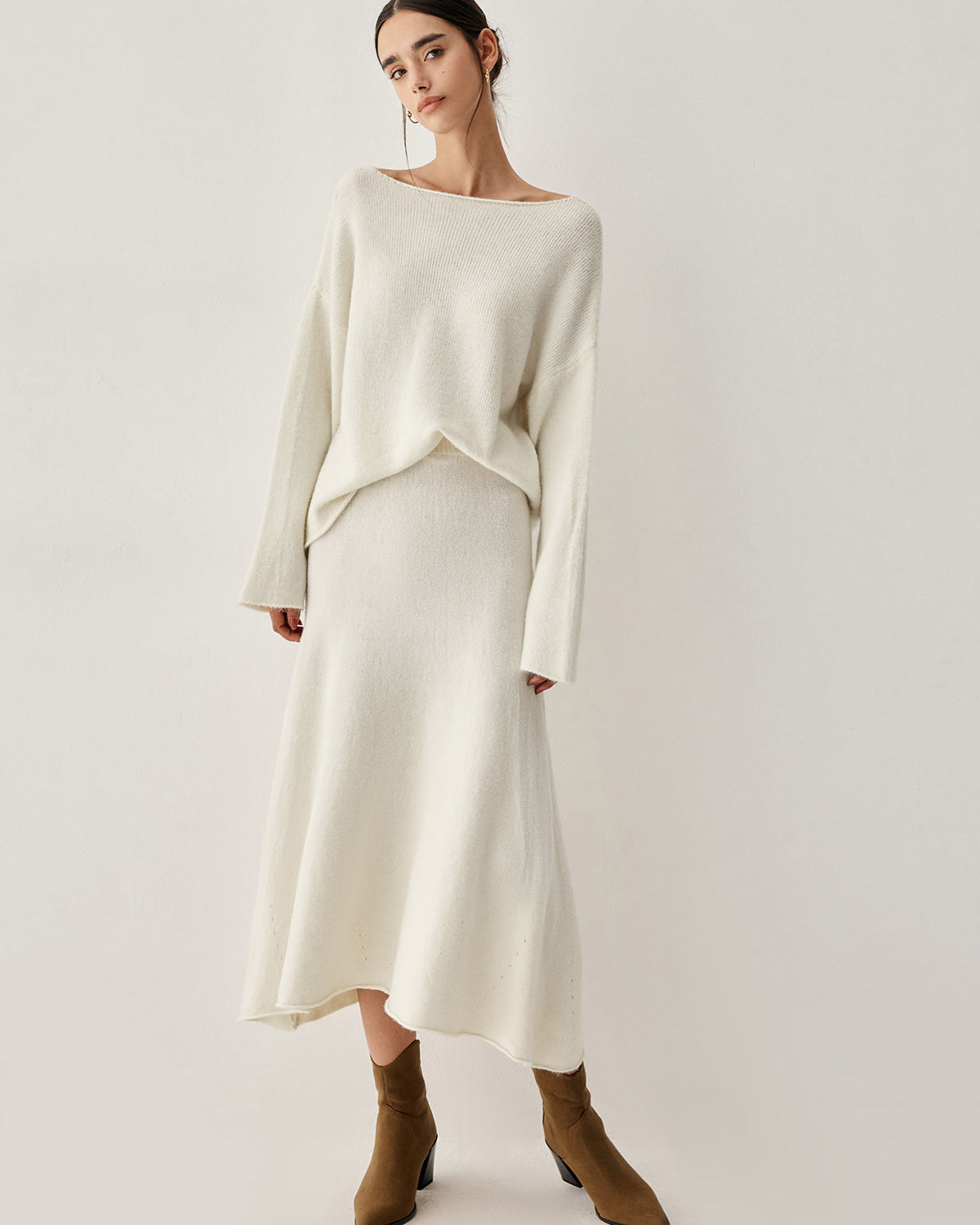 Büyük Boy Kazak İki Parça Etek Takımı