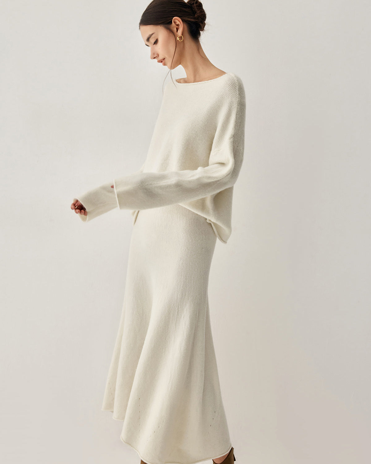 Büyük Boy Kazak İki Parça Etek Takımı