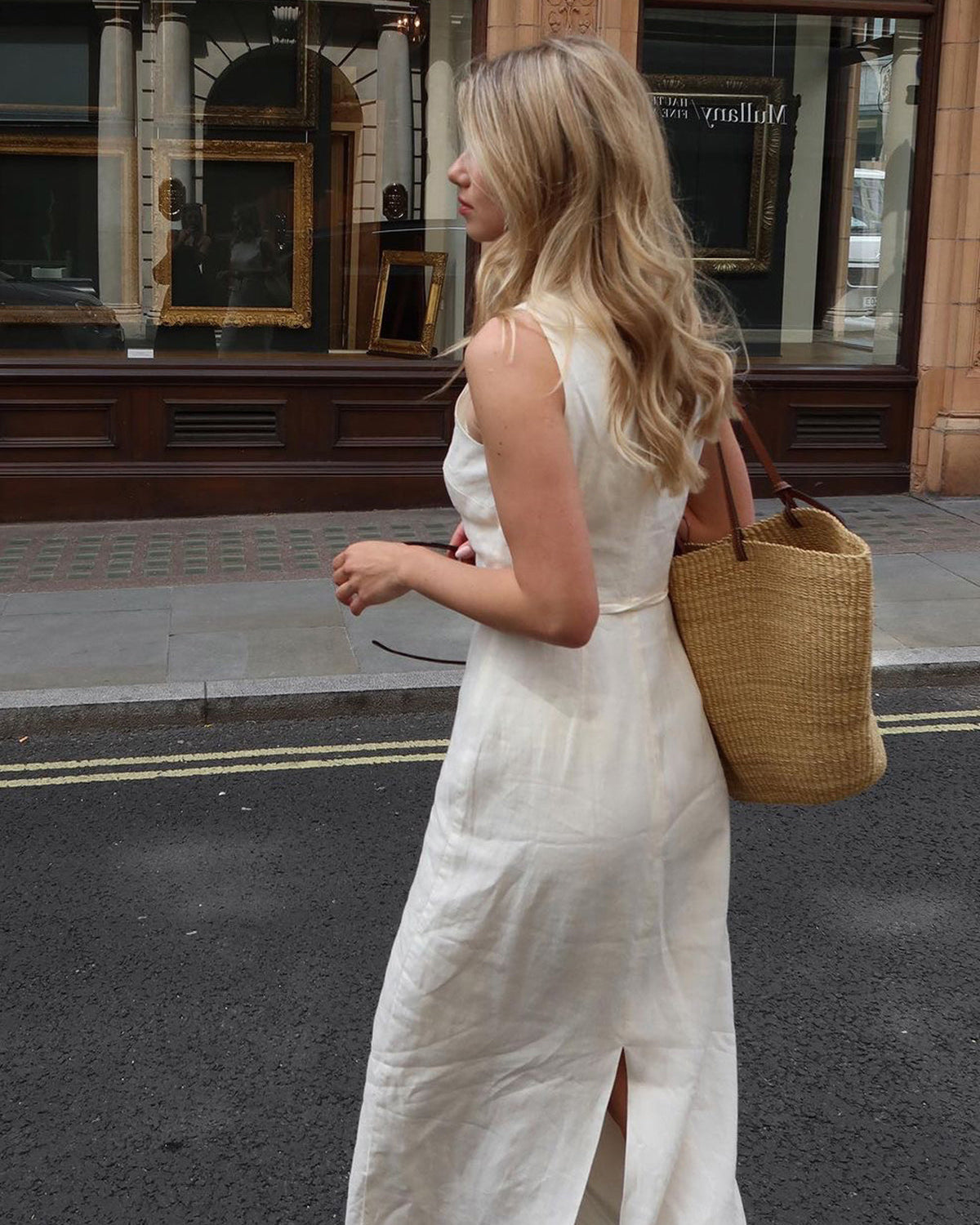 Pamuk & Keten Kolsuz Uzun Elbise