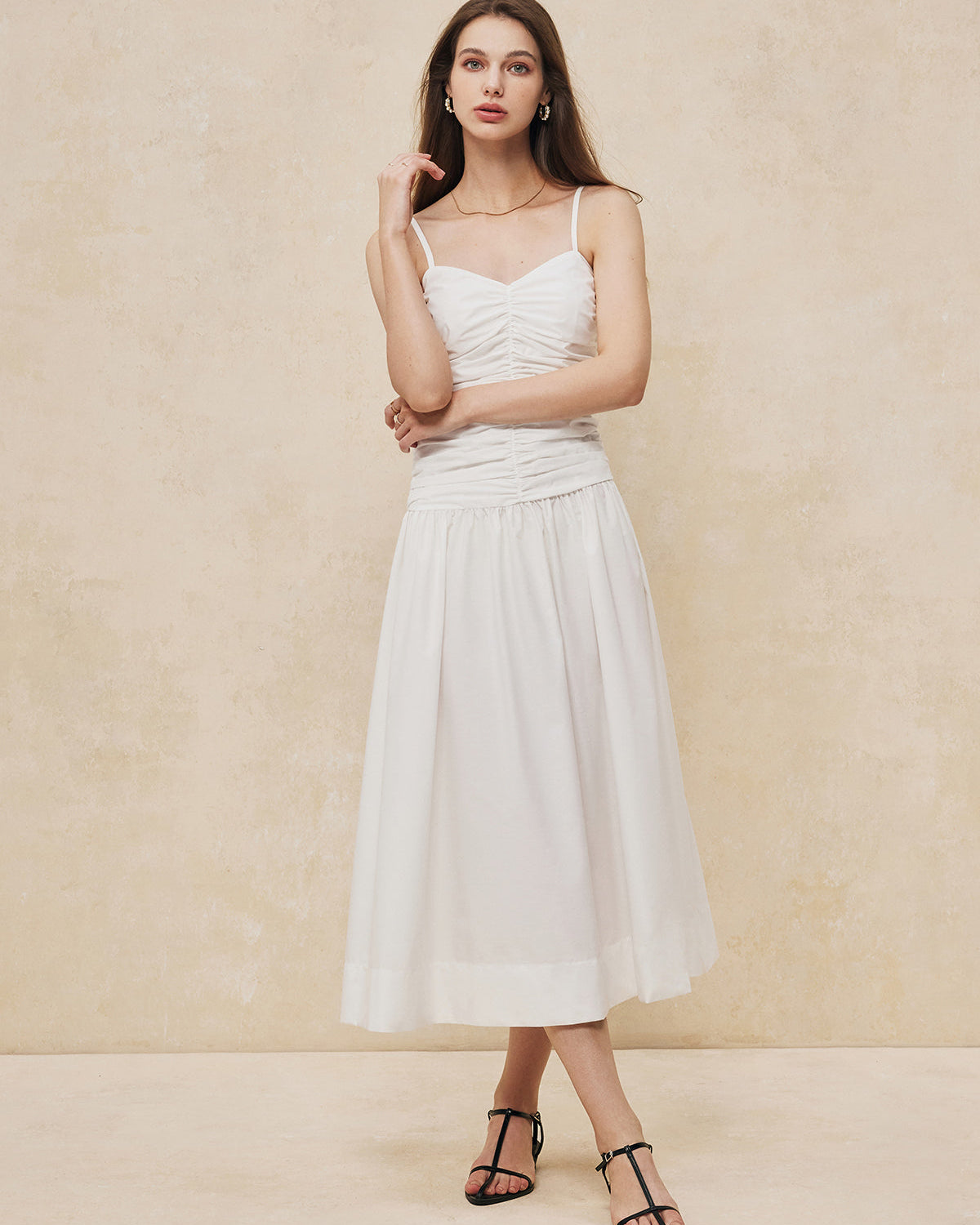 Serendipity Kıvrımlı Askılı Uzun Elbise