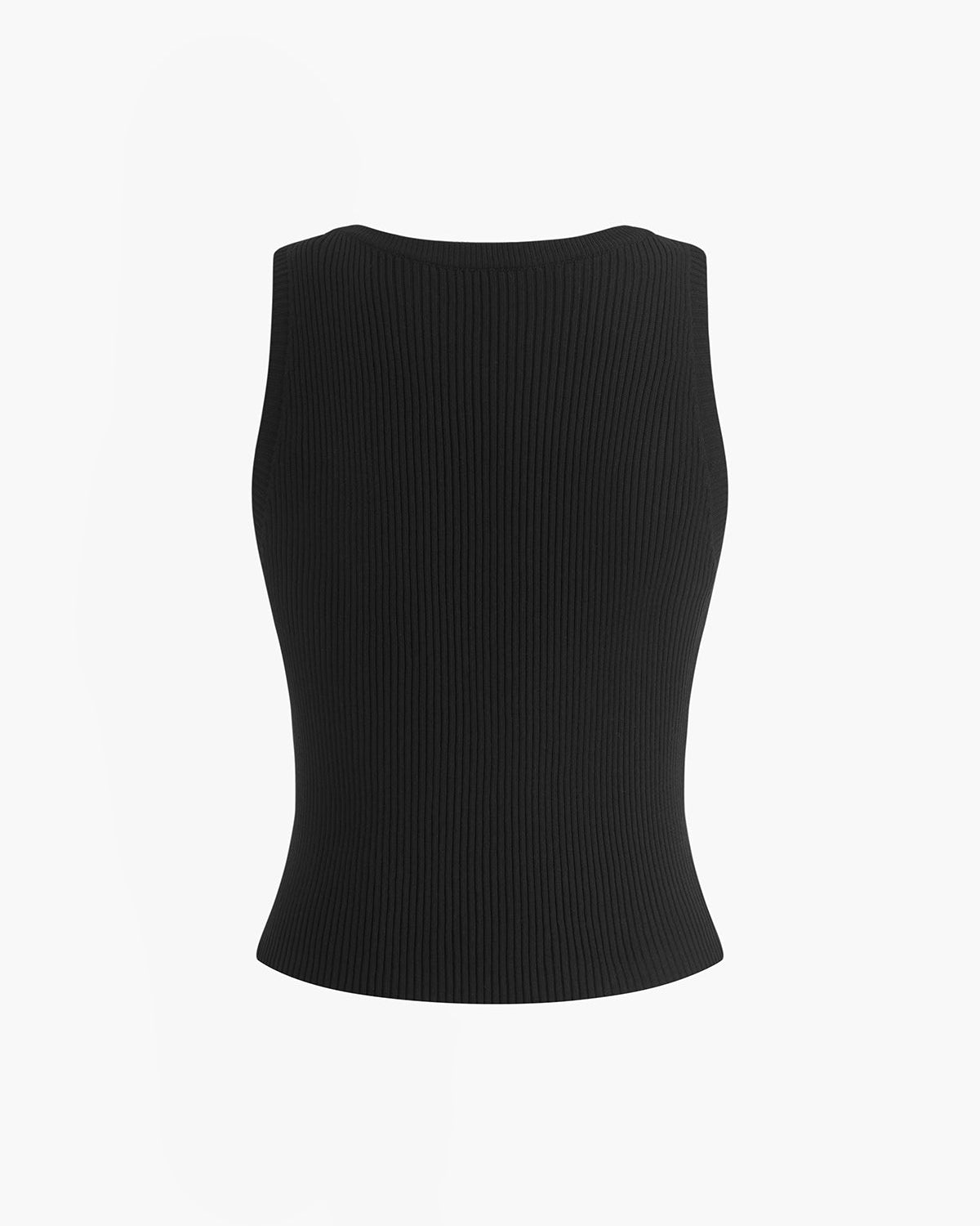 Kontrast Trim İnce Kazak Yelek