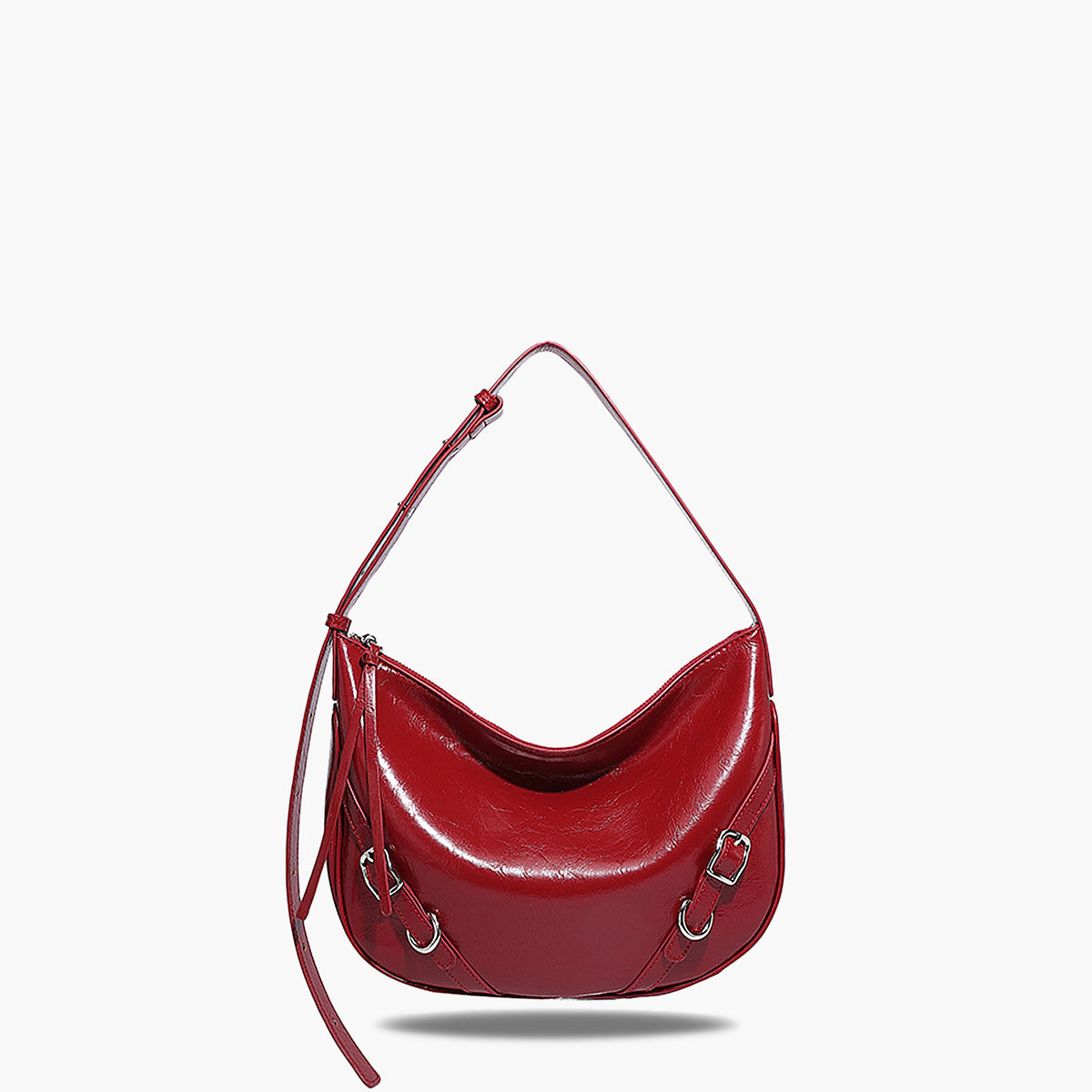 Crimson Elegance Hobo Çanta