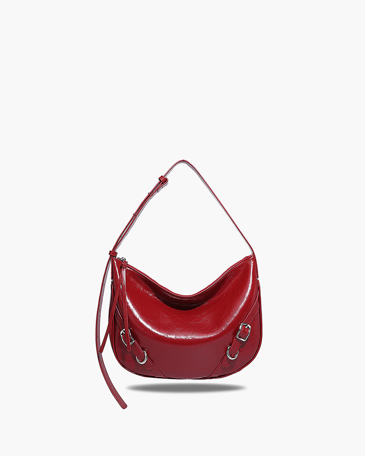 Crimson Elegance Hobo Çanta