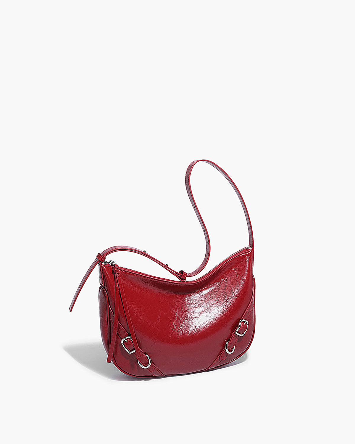 Crimson Elegance Hobo Çanta
