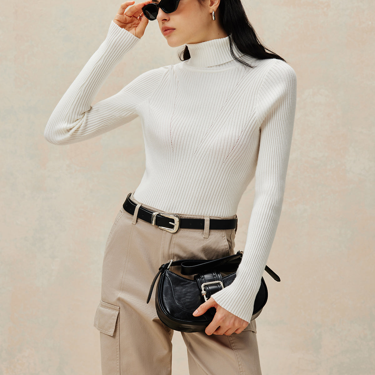 Açık Sırtlı Örgü Kazak