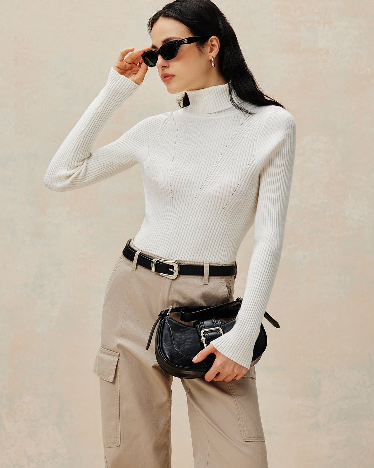 Açık Sırtlı Örgü Kazak