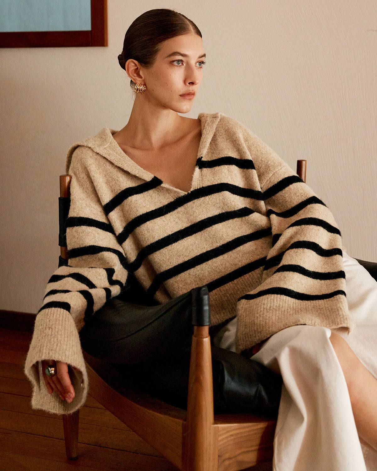 Büyük Boy Çizgili Kazak