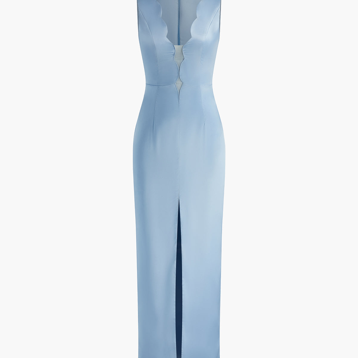 Marul Kesimli Bölünmüş Tank Uzun Elbise