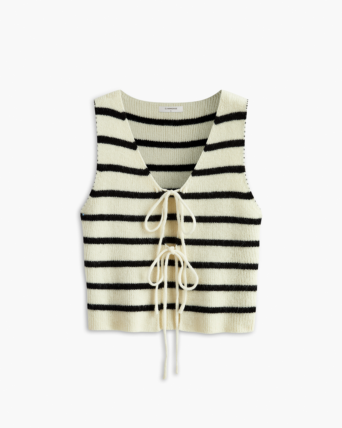 V Yaka Çizgili Kravat Kazak Yelek