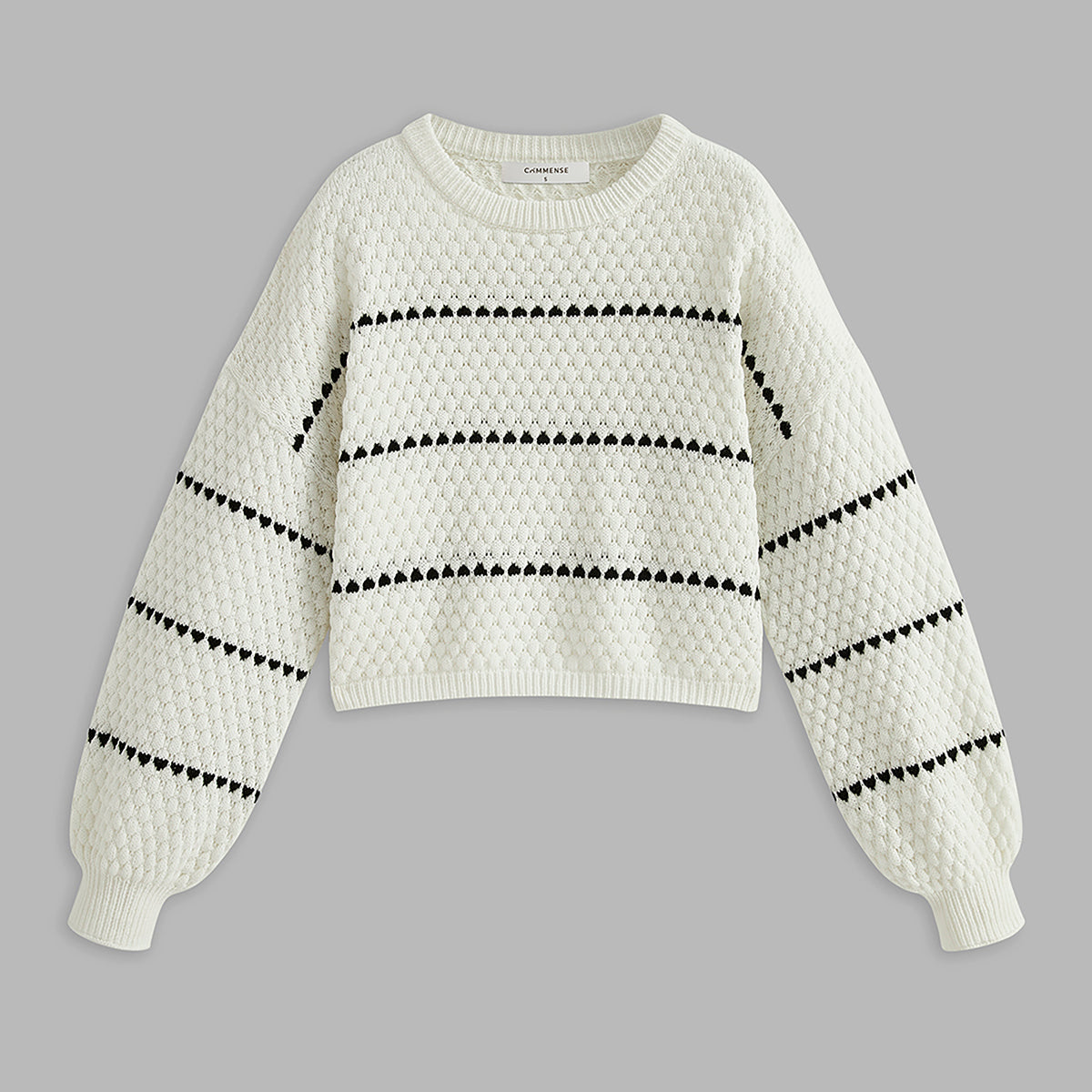 Büyük Boy Kontrast Çizgili Kazak