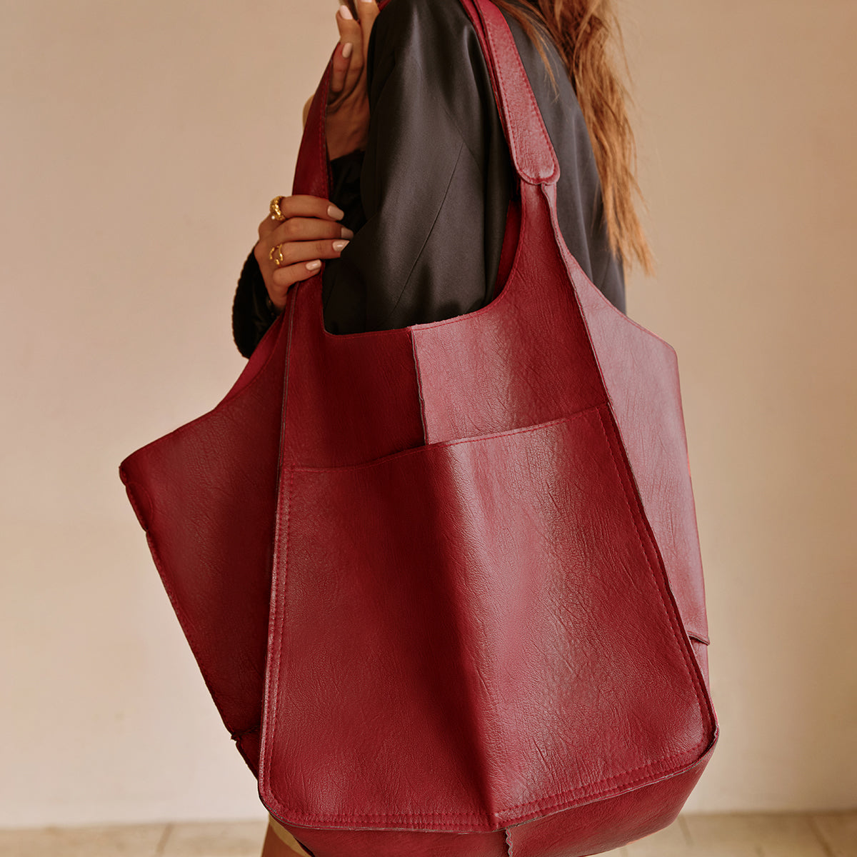 Crimson Comfort Tote Çanta