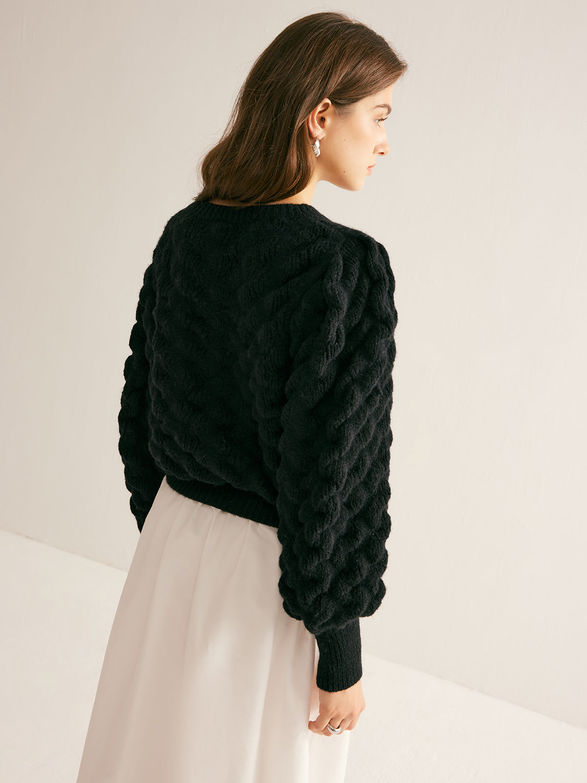 Yuvarlak Yaka Bulut Kazak