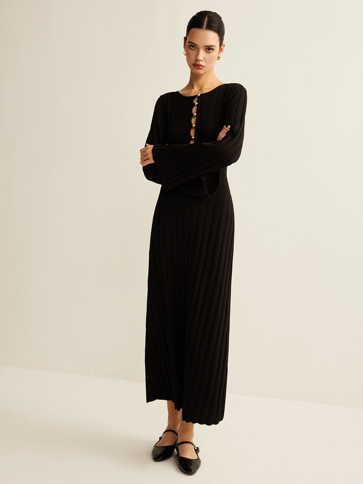 Kesik Yumuşak Kazak Elbise