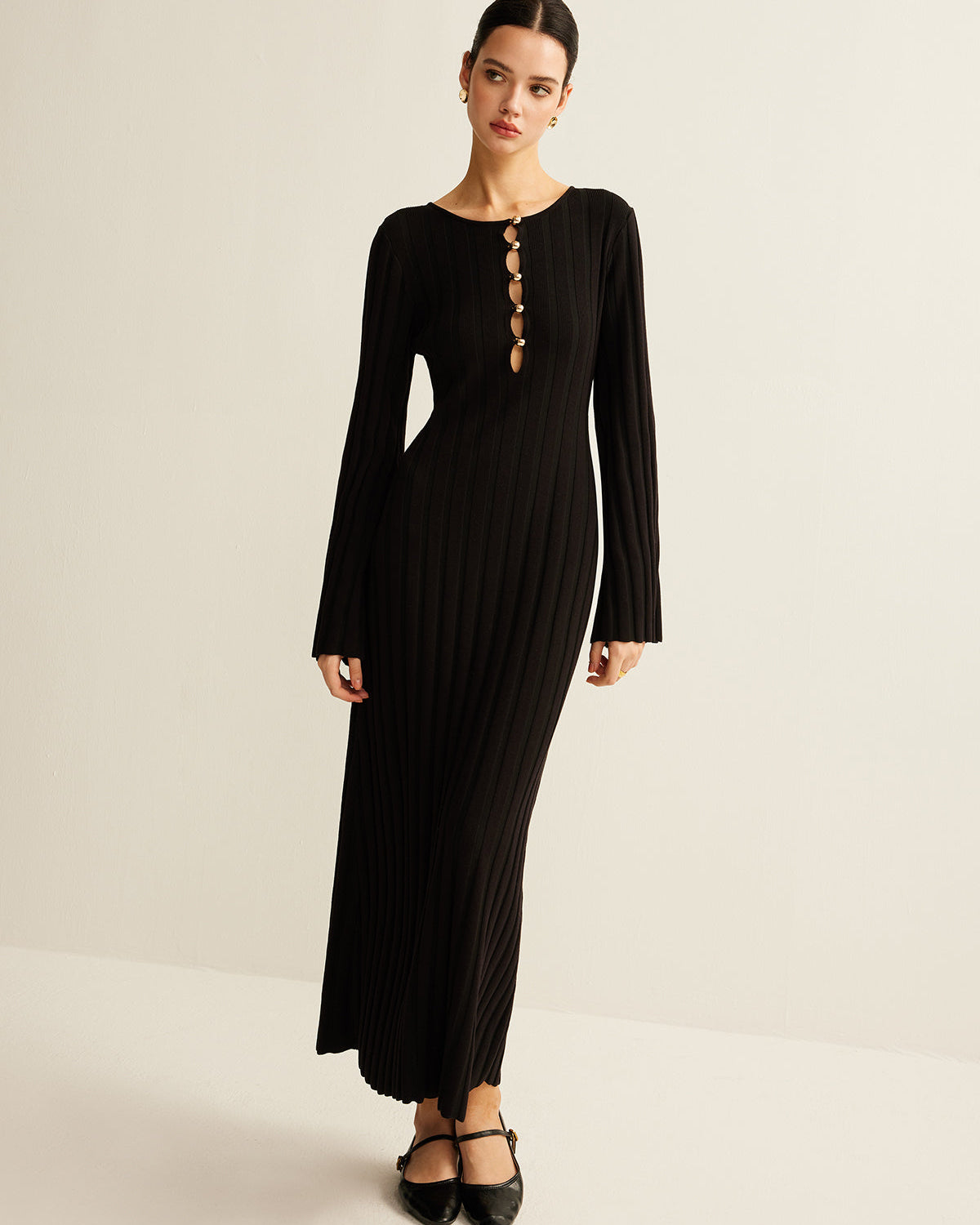 Kesik Yumuşak Kazak Elbise