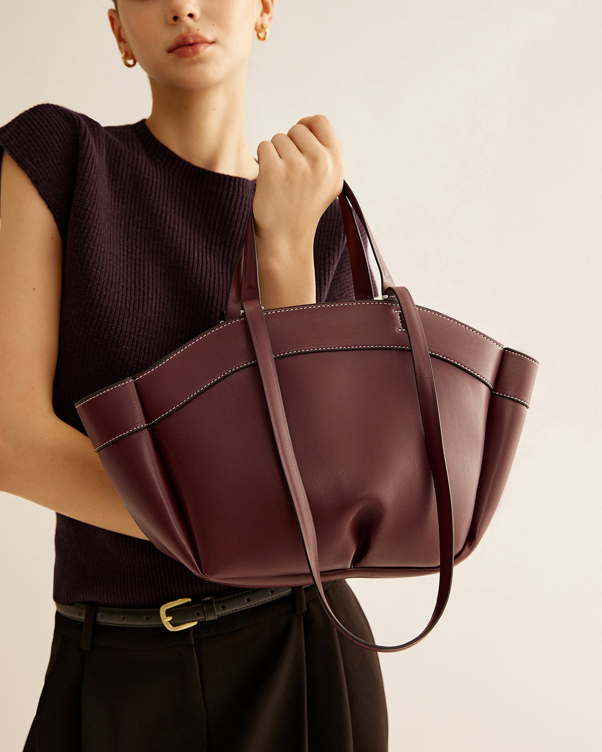 Bordeaux Elegance Tote Çanta