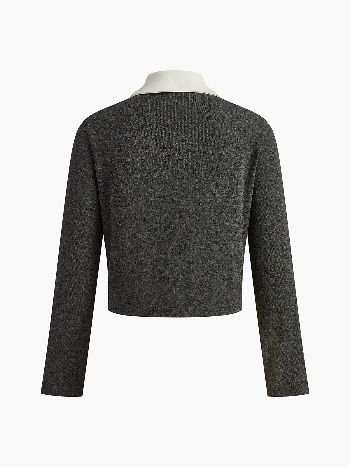 Kontrast Yaka Göğüslü Küçük Ceket