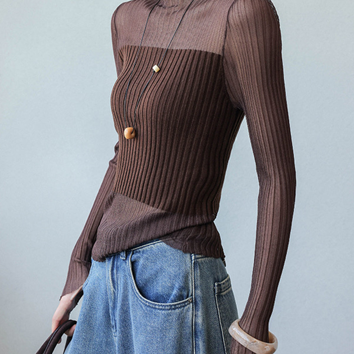 Şeffaf Panel İnce Kazak