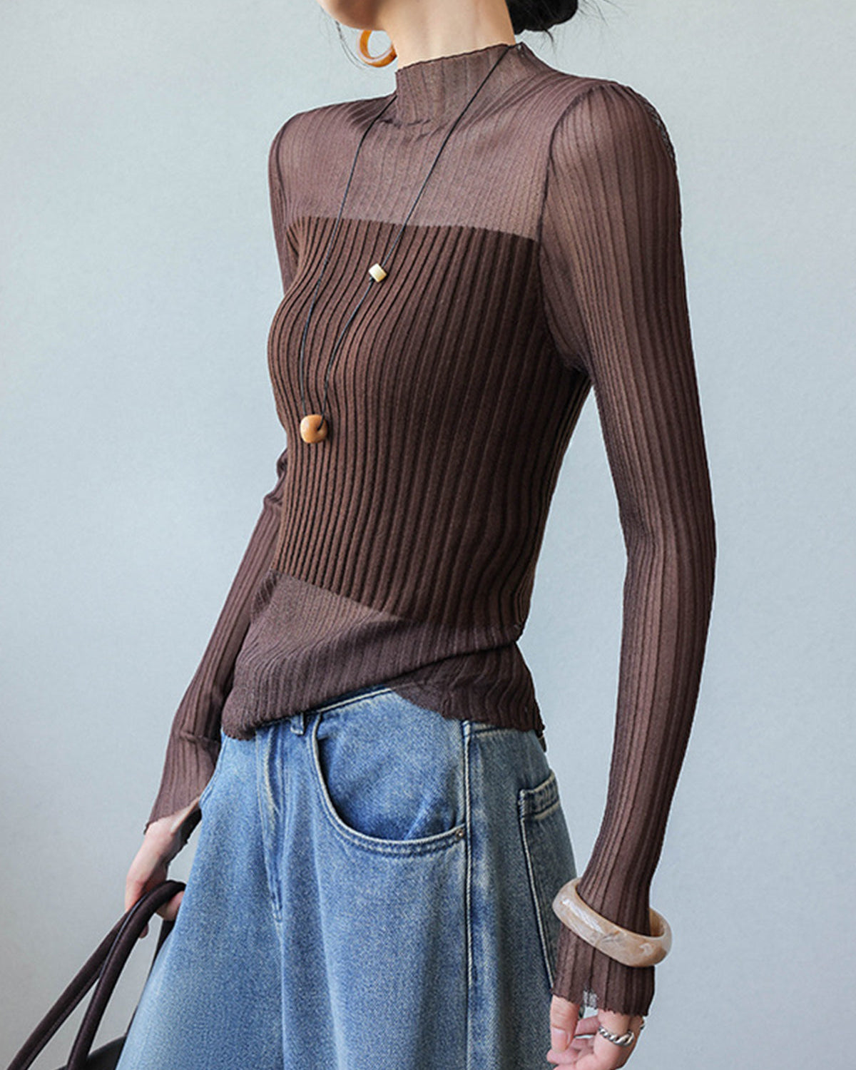 Şeffaf Panel İnce Kazak