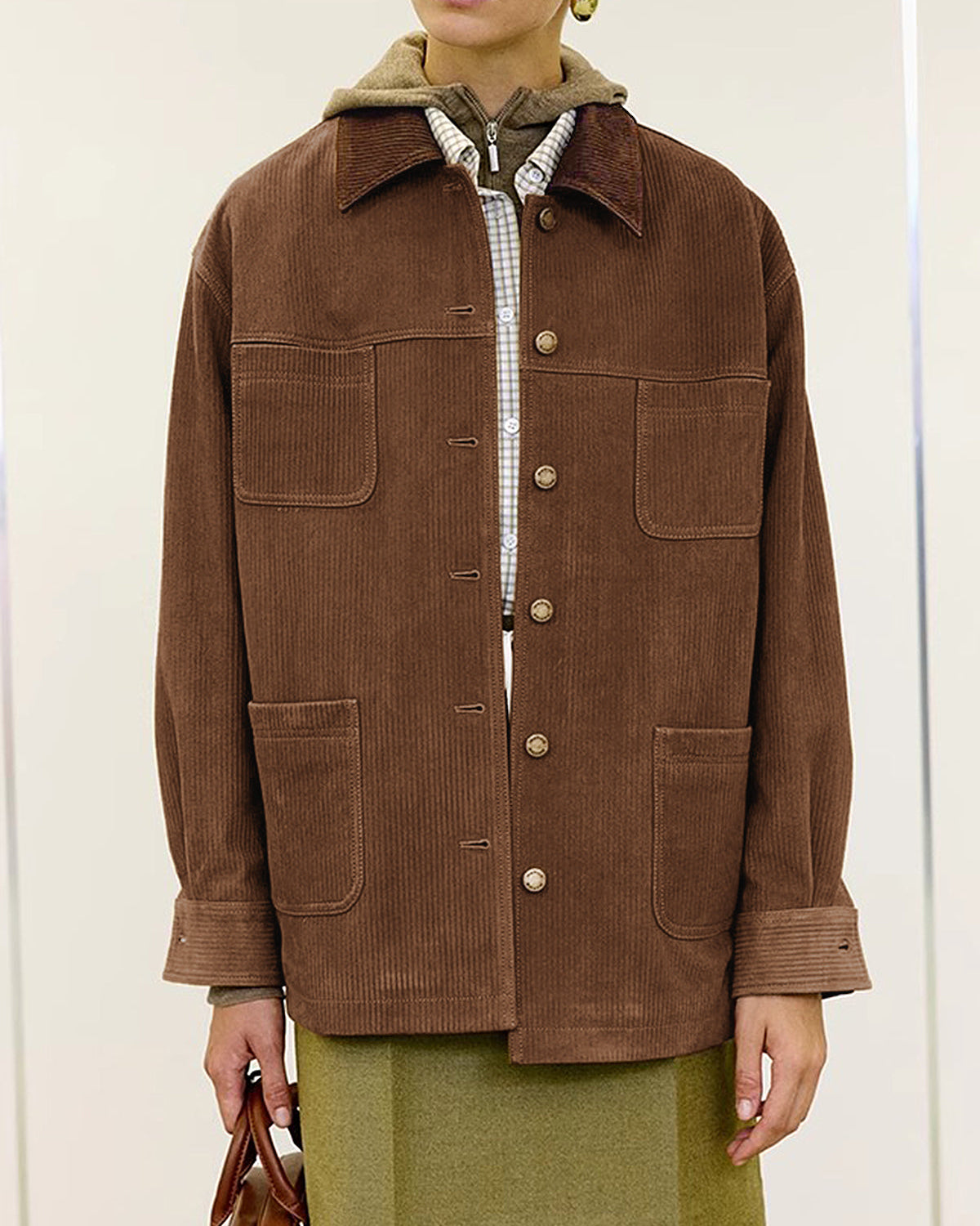 Vintage Kadife Kargo Polo Ceket