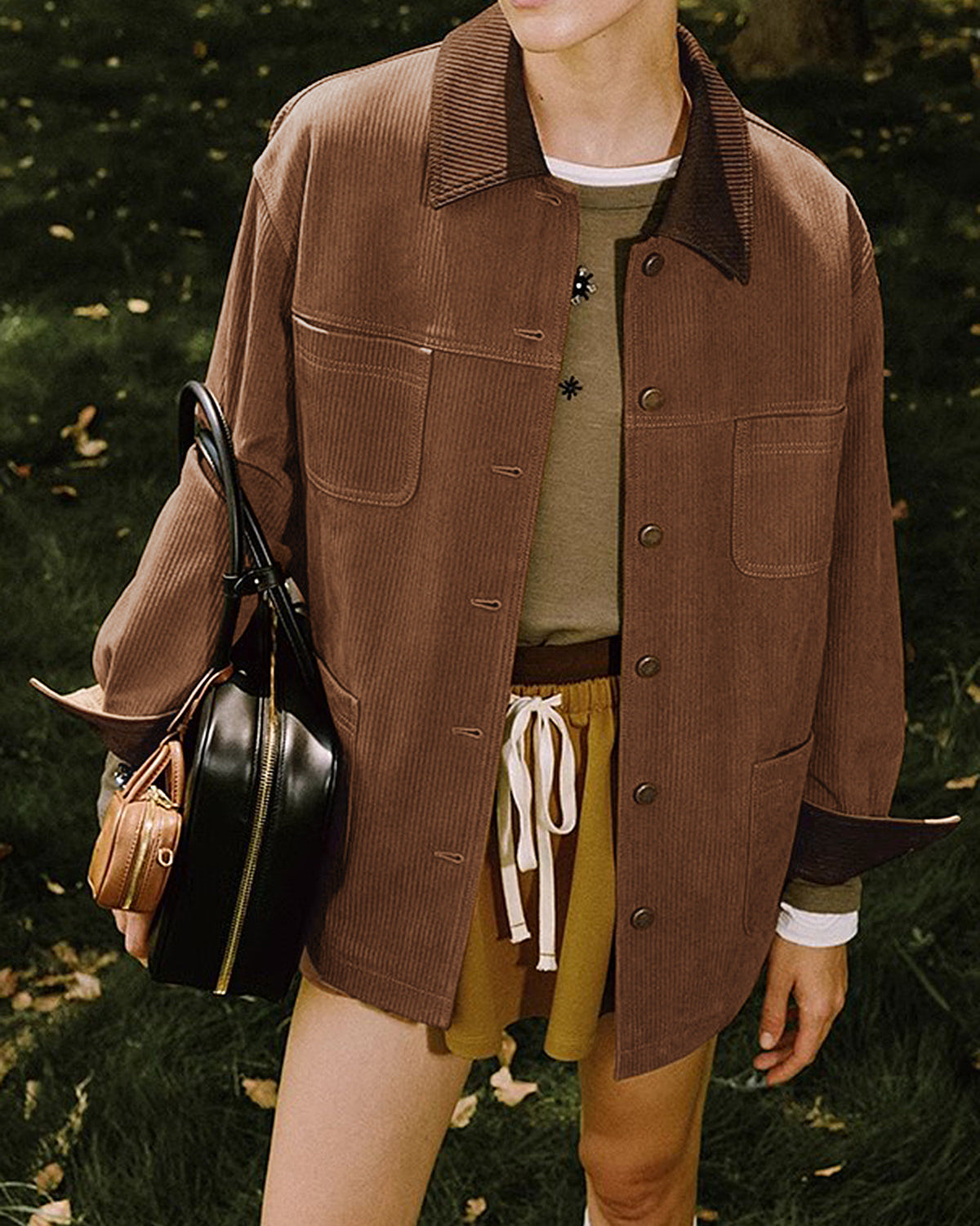 Vintage Kadife Kargo Polo Ceket