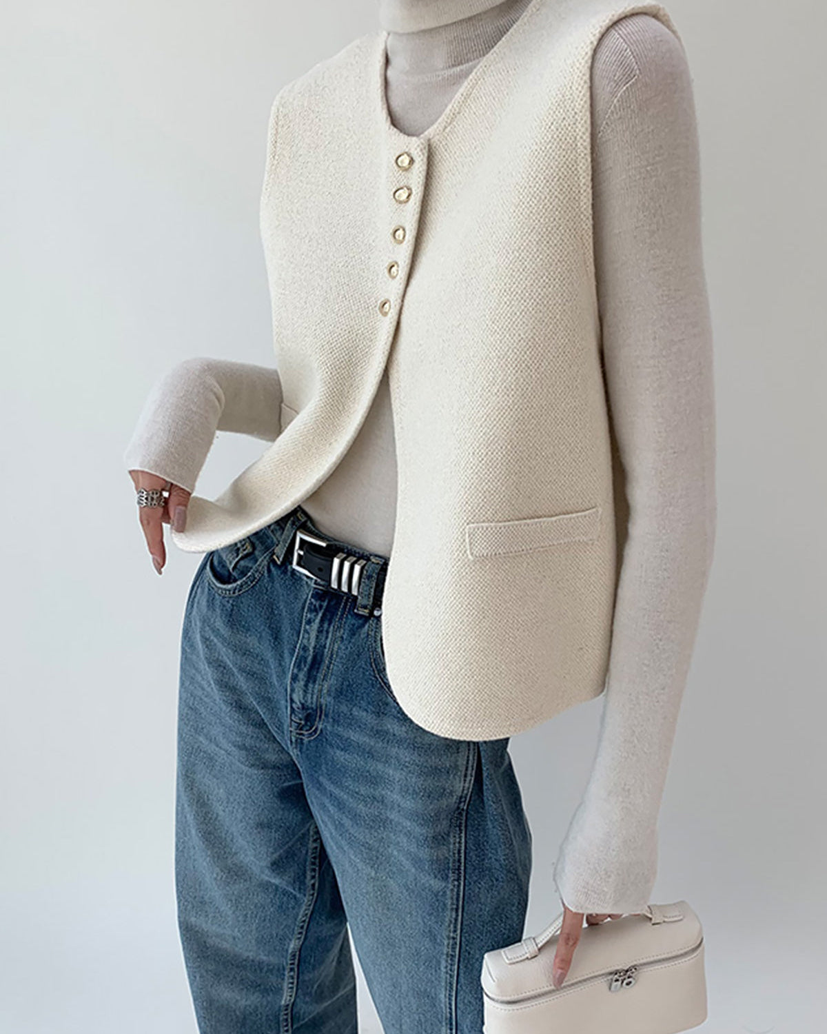 Şık Bölünmüş Kazak Yelek