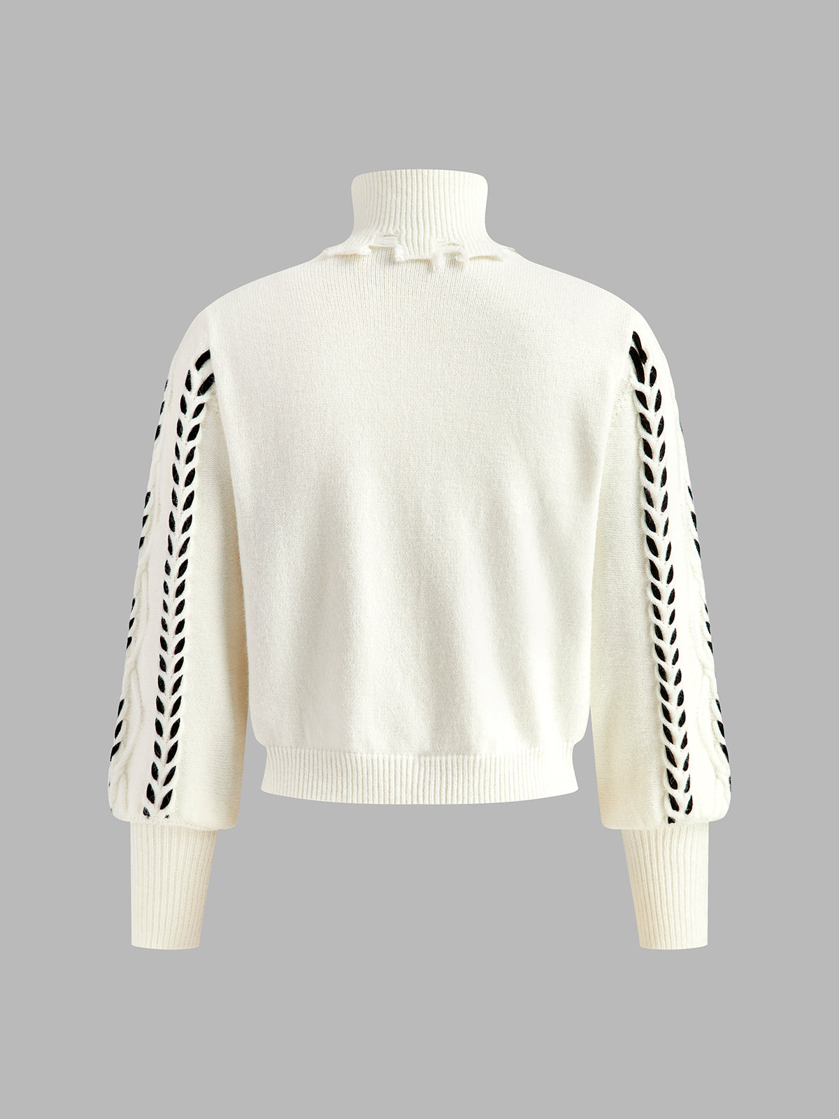 Turtleneck Raw Hem Twist Kazak